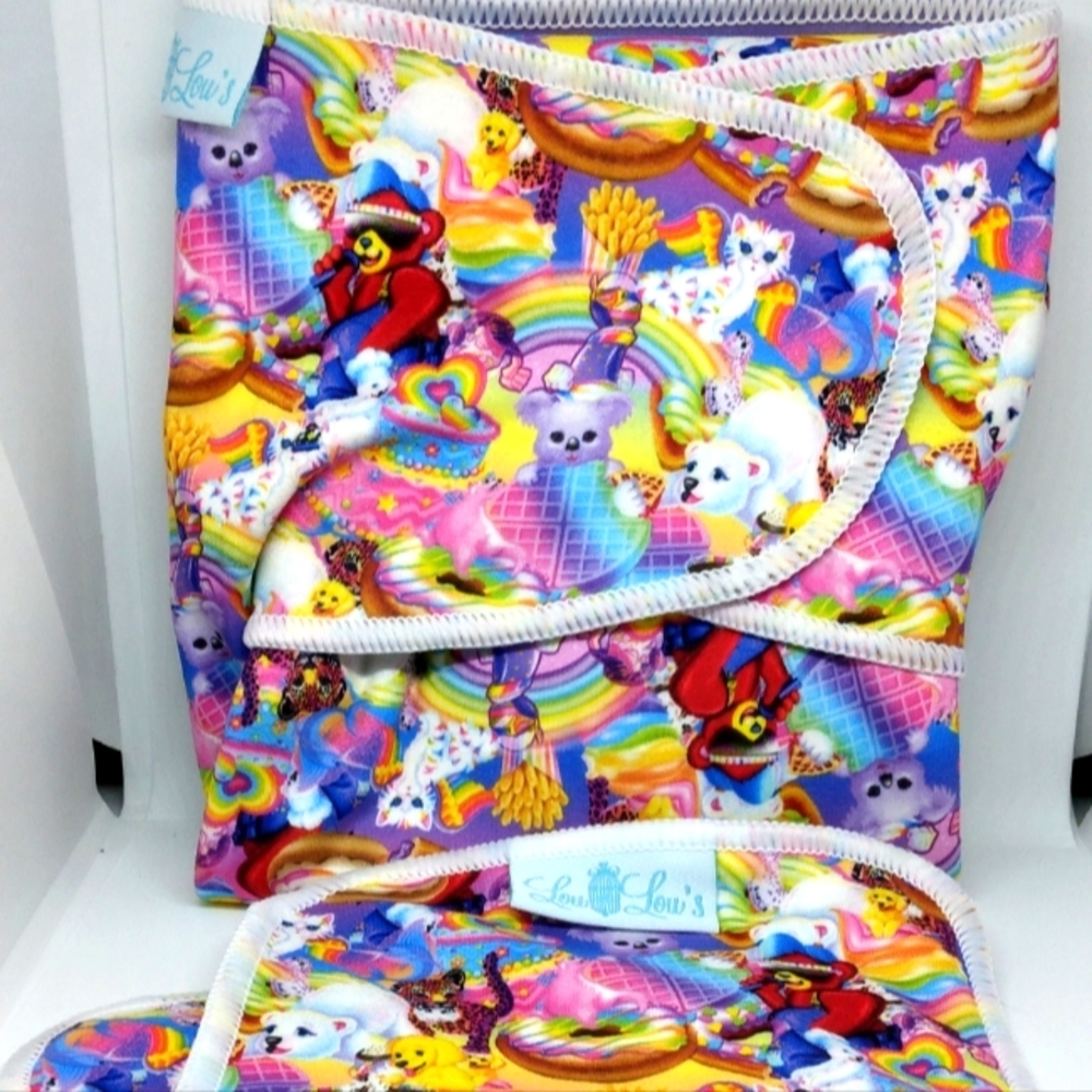 Lisa Frank cloth diaper preflat